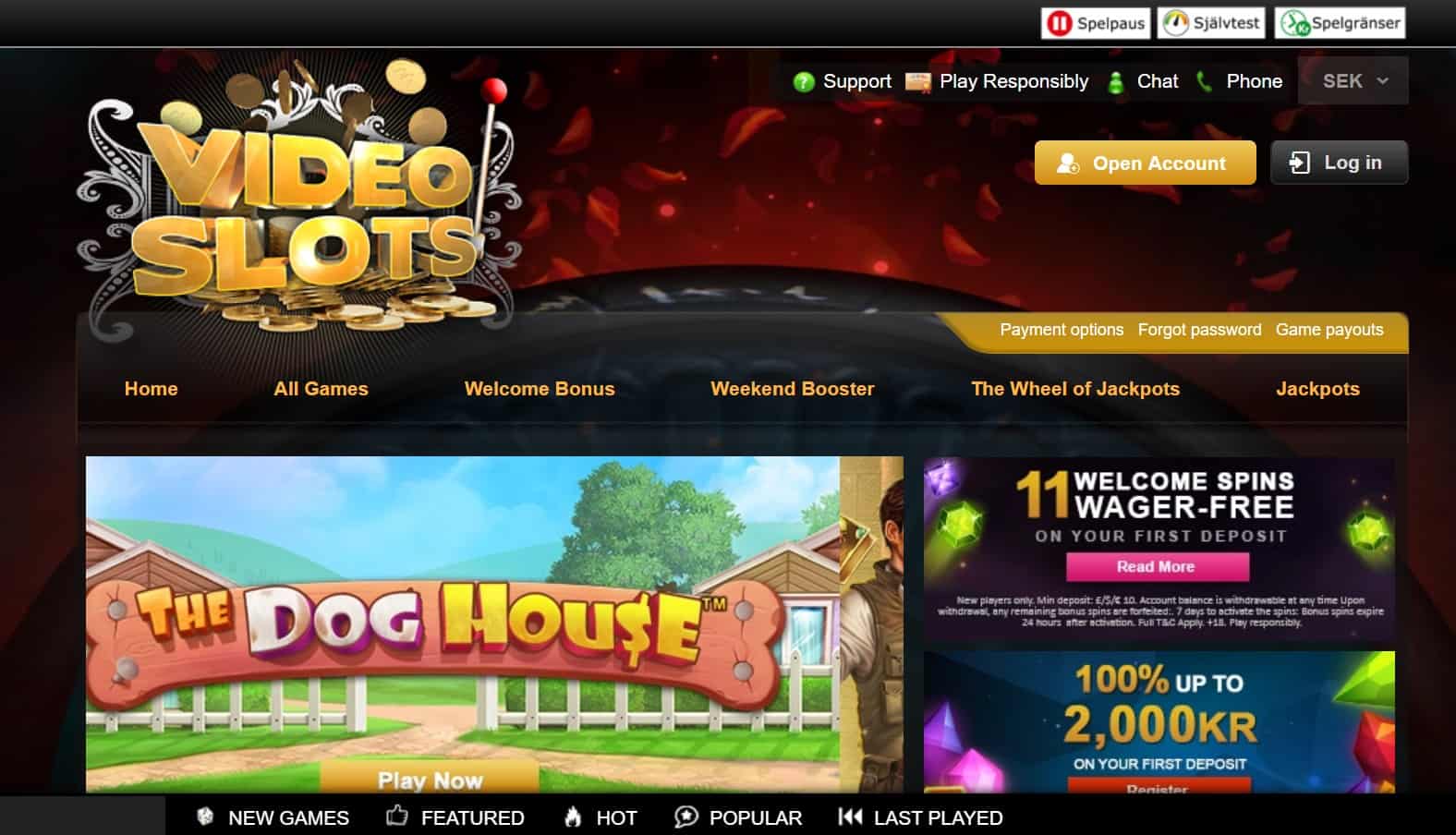 Videoslots Casino screenshot